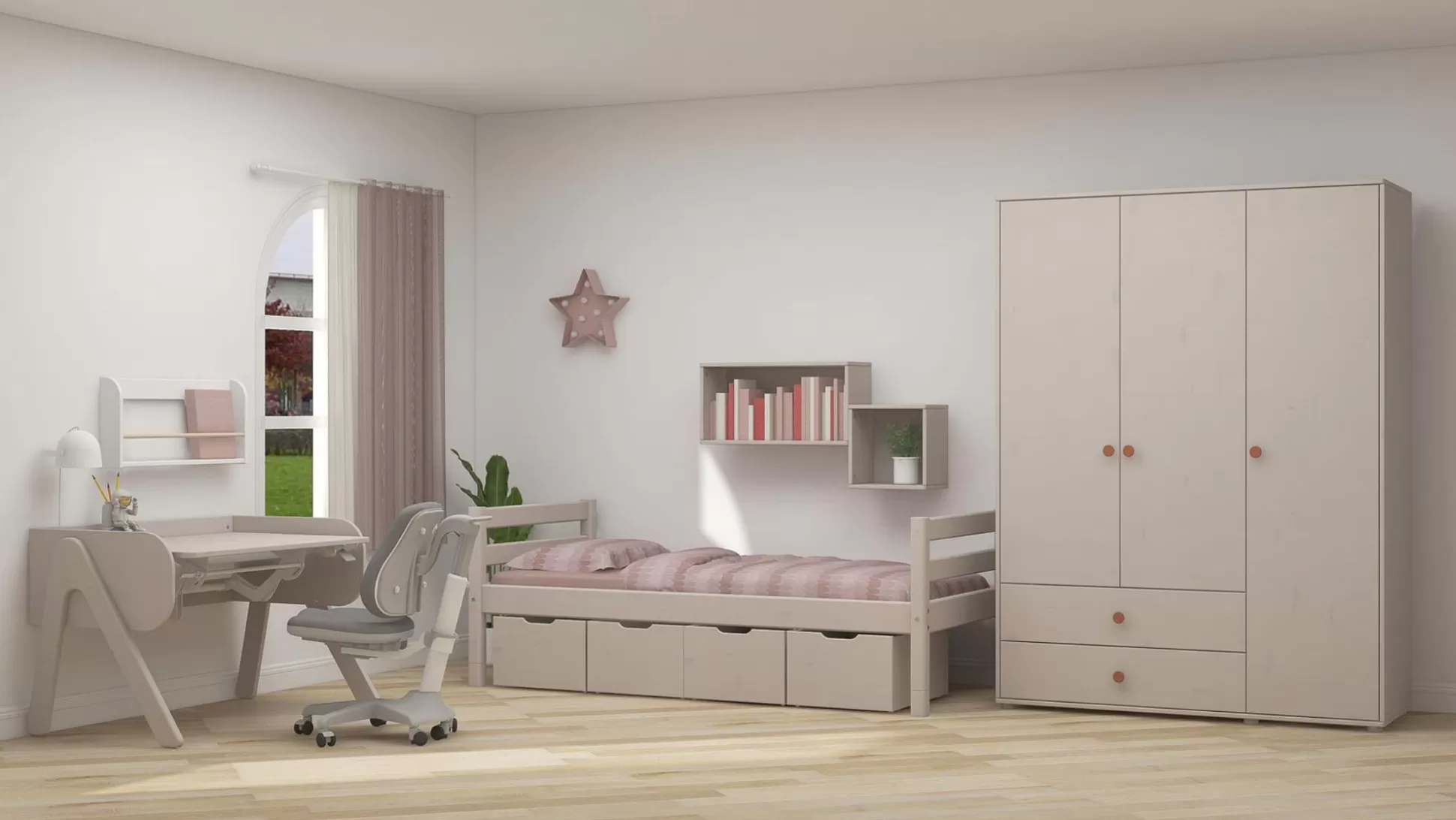 FLEXA Boekenkasten>Boekenkast Grey Washed Pine