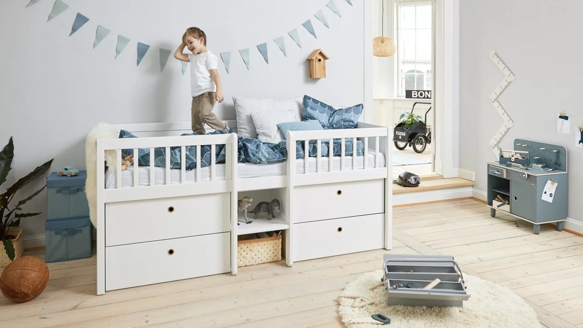 FLEXA Bedden Met Lades>Eenpersoonsbed White