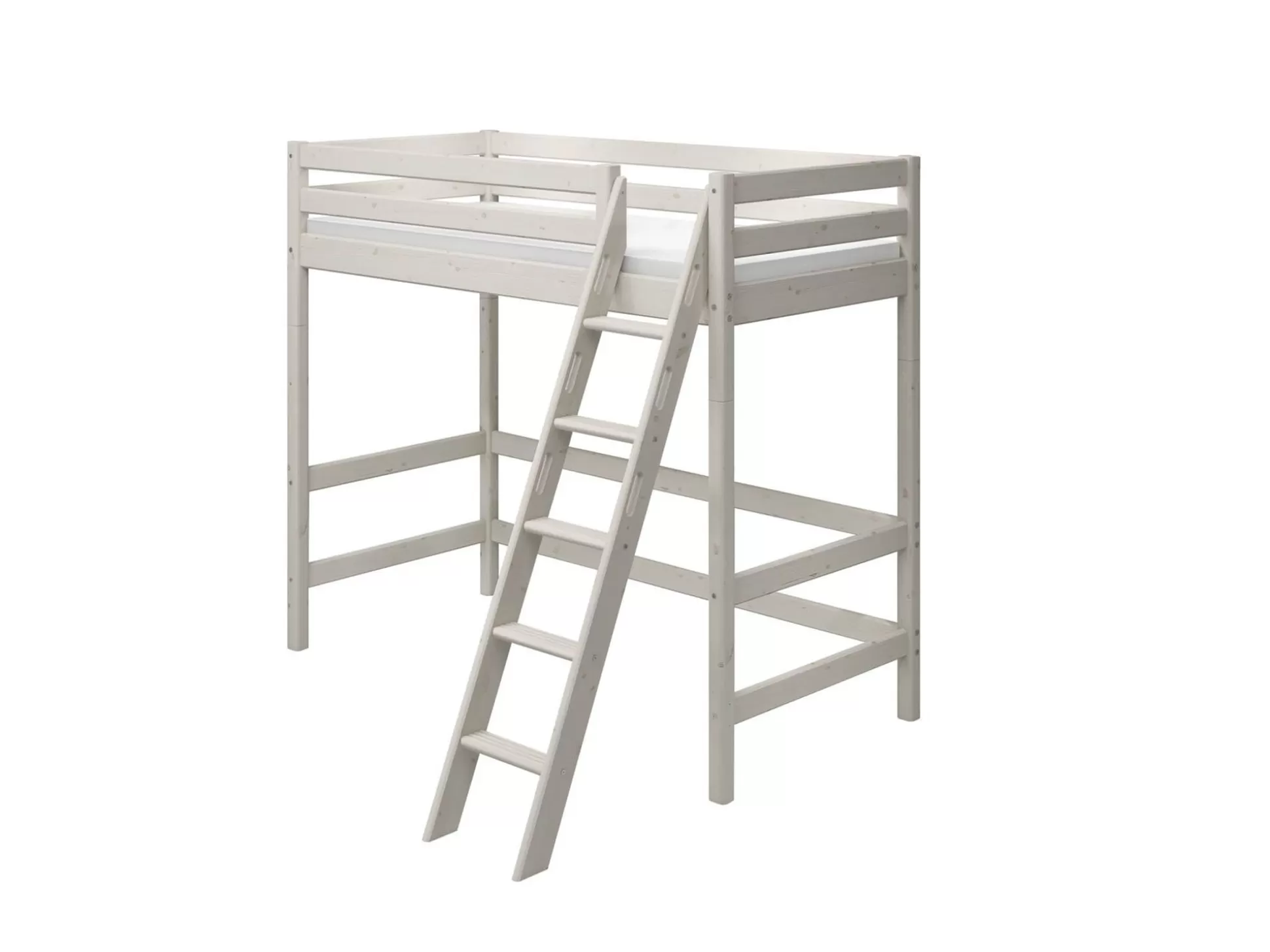 FLEXA Hoogslapers>Hoogslaper Met Schuine Ladder White Washed Pine