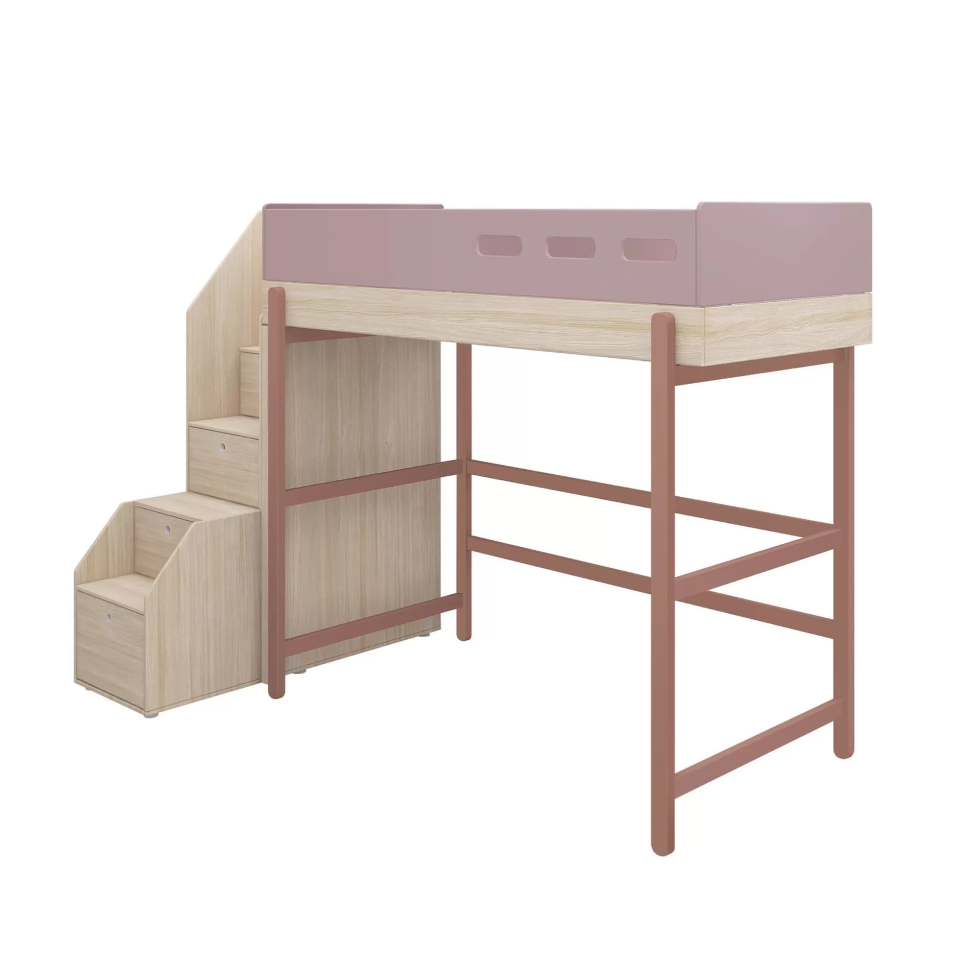 FLEXA Hoogslapers>Hoogslaper Met Trap Cherry/Oak