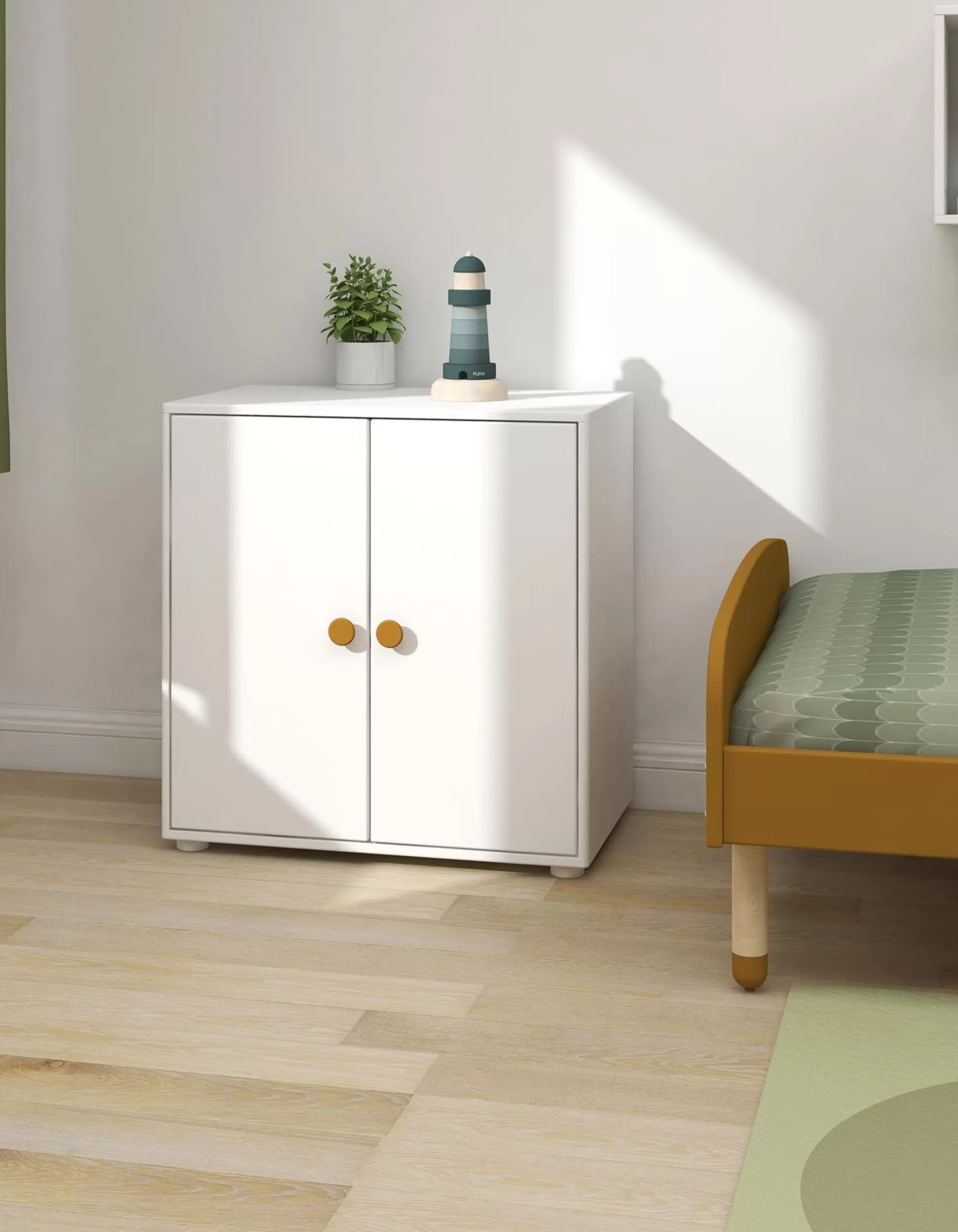 FLEXA Kasten Met Deurtjes>Kast, 1 Plank White/Mustard