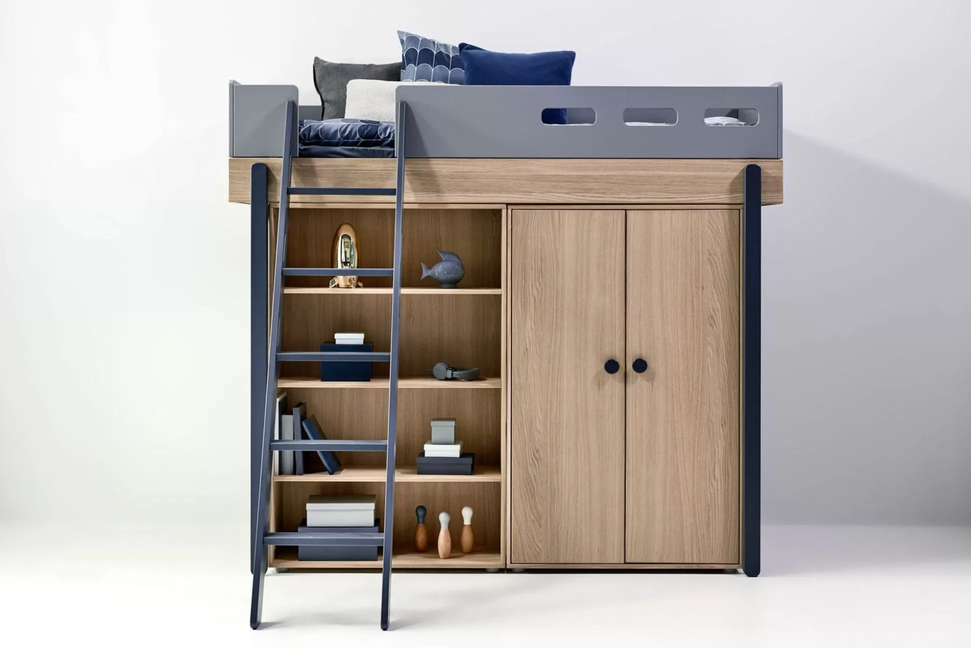 FLEXA Kleidingkasten>Lage Kledingkast Blueberry/Oak