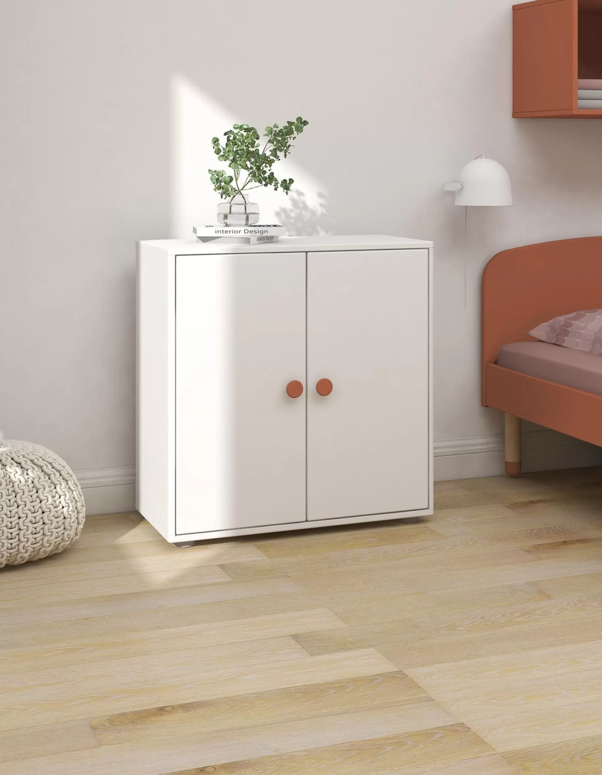 FLEXA Boekenkasten>Mini-Boekenkast, 2 Deuren White/Blush