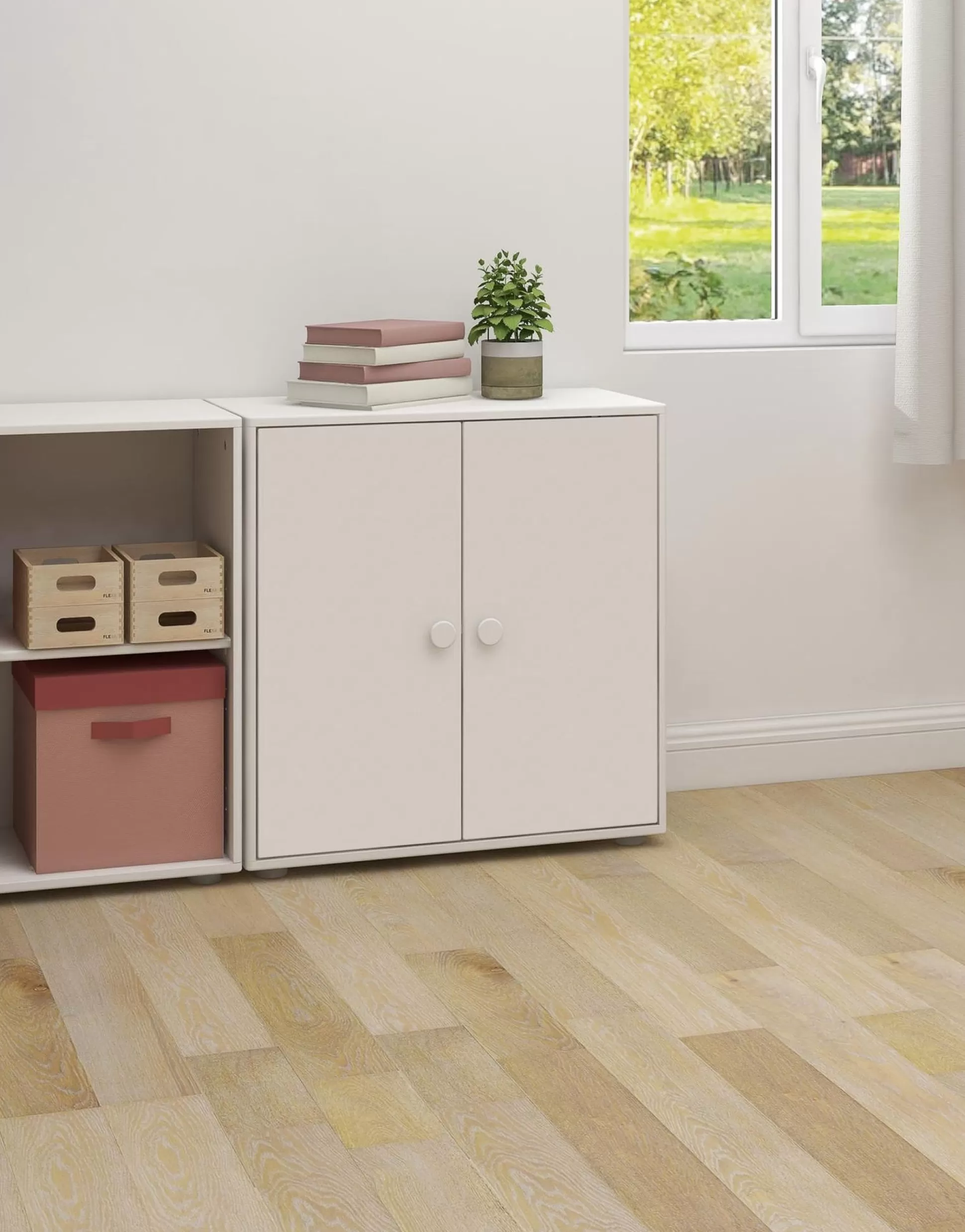 FLEXA Boekenkasten>Mini-Boekenkast, 2 Deuren White